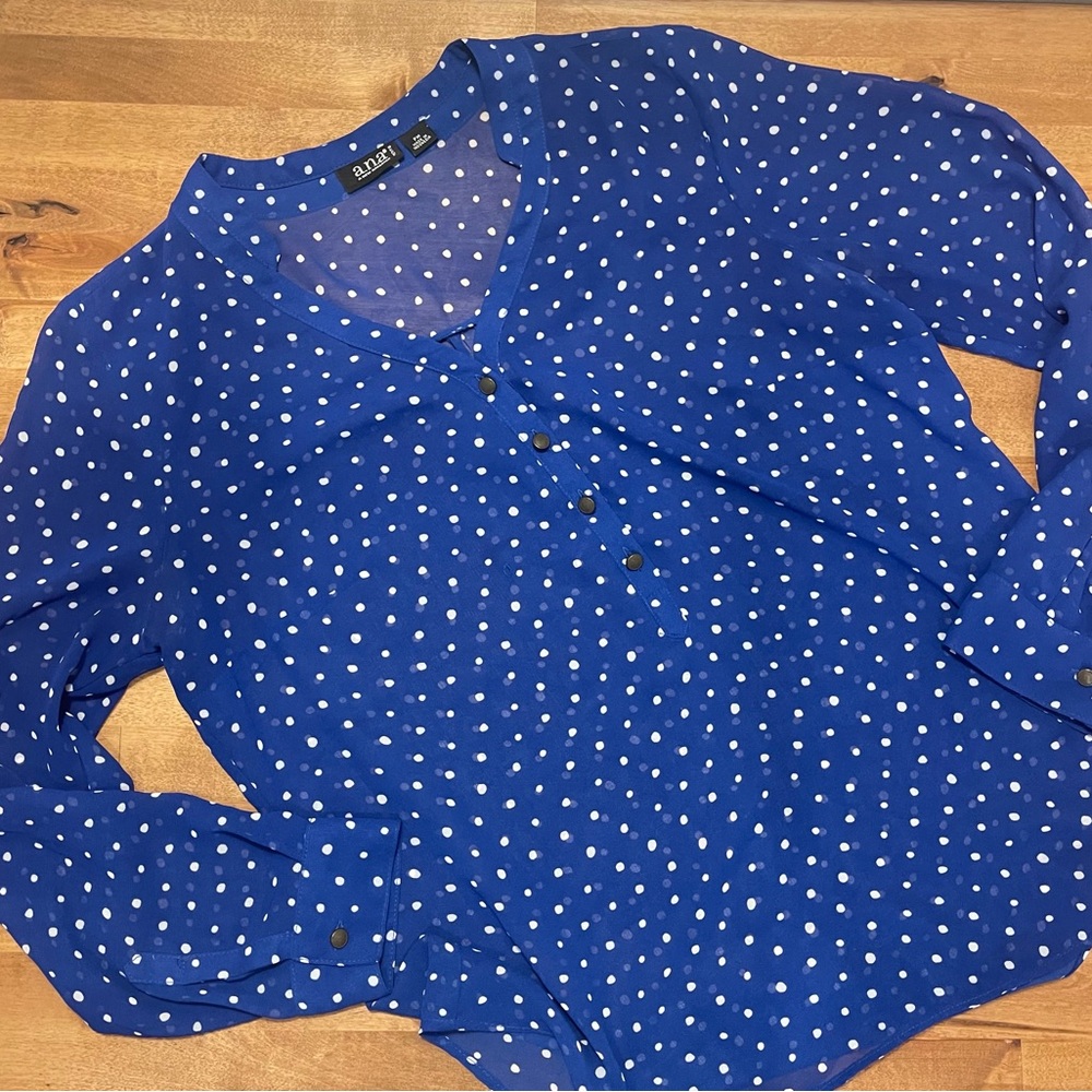 A New Approach shear polka dot blouse (Size PM)
